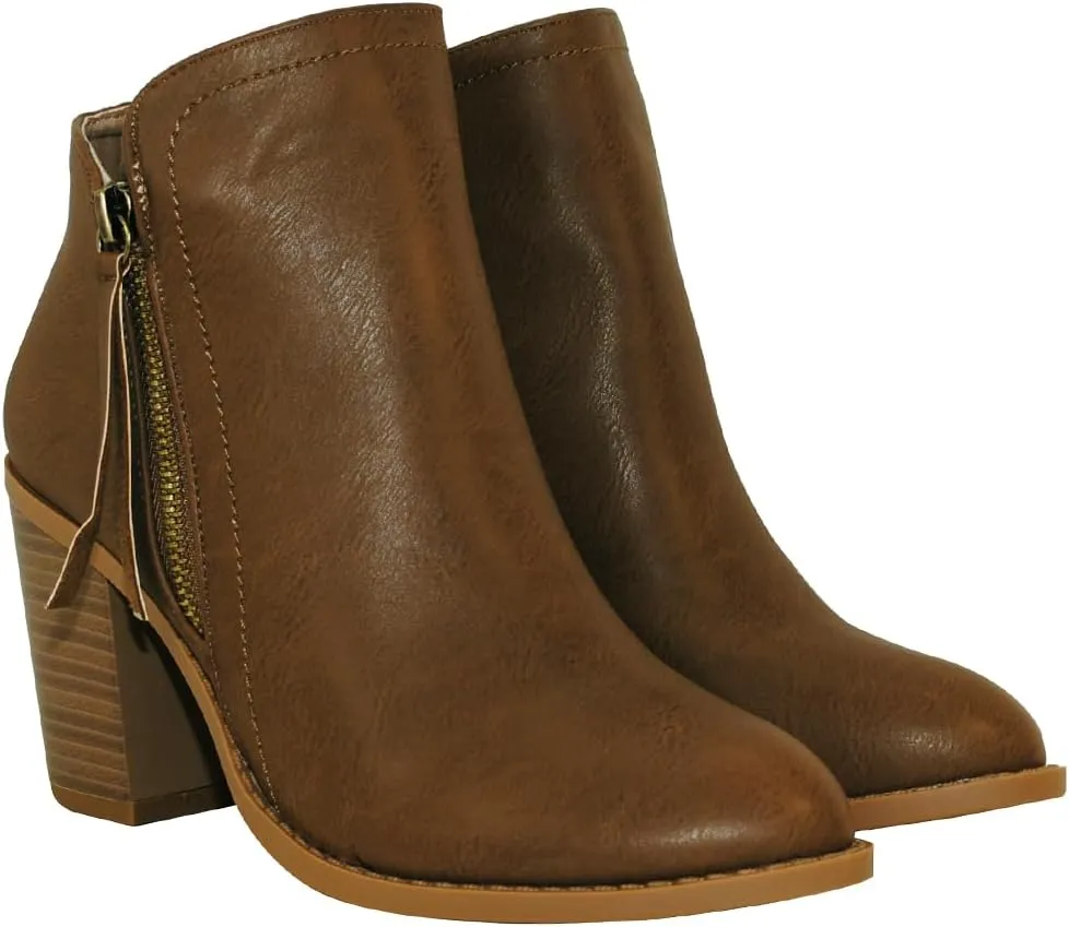 TRENDSUP Women's Fashion Side Zipper Booties