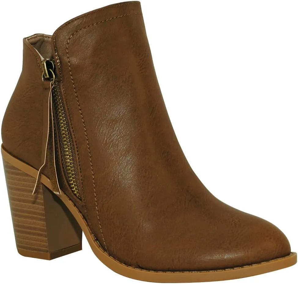 TRENDSUP Women's Fashion Side Zipper Booties