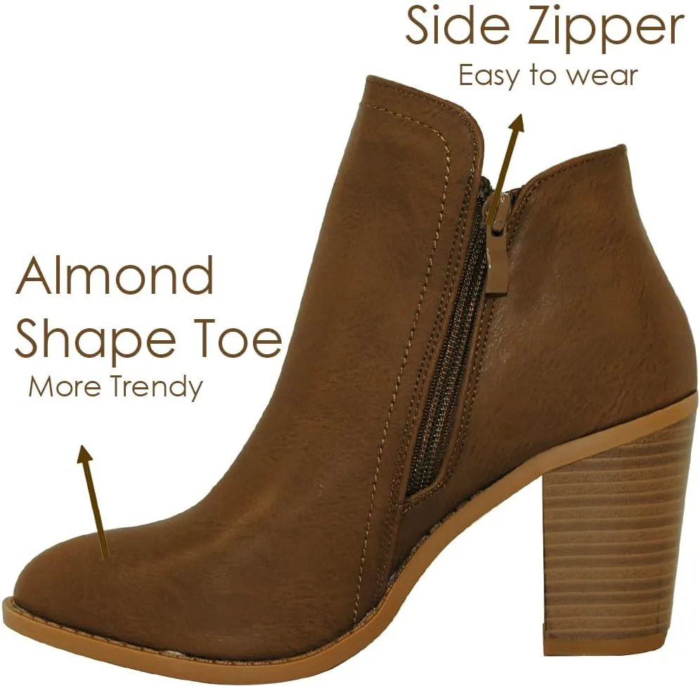TRENDSUP Women's Fashion Side Zipper Booties
