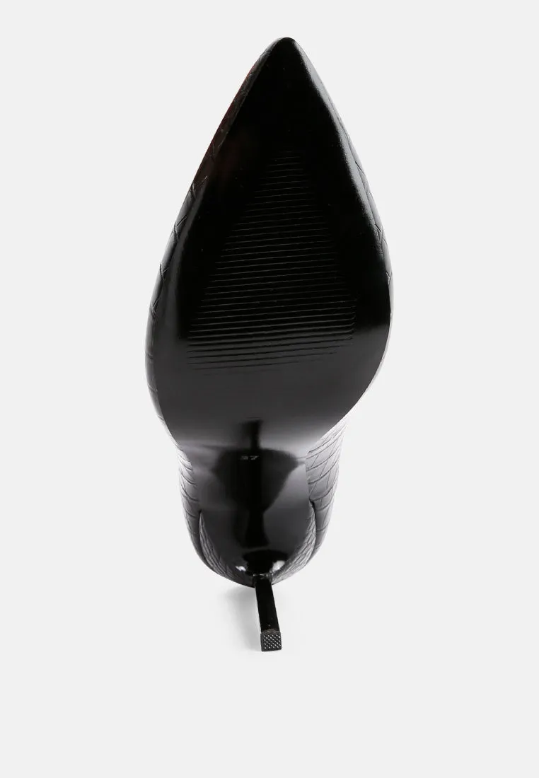 Urchin Croc High Stiletto Heel Pumps By Ruw