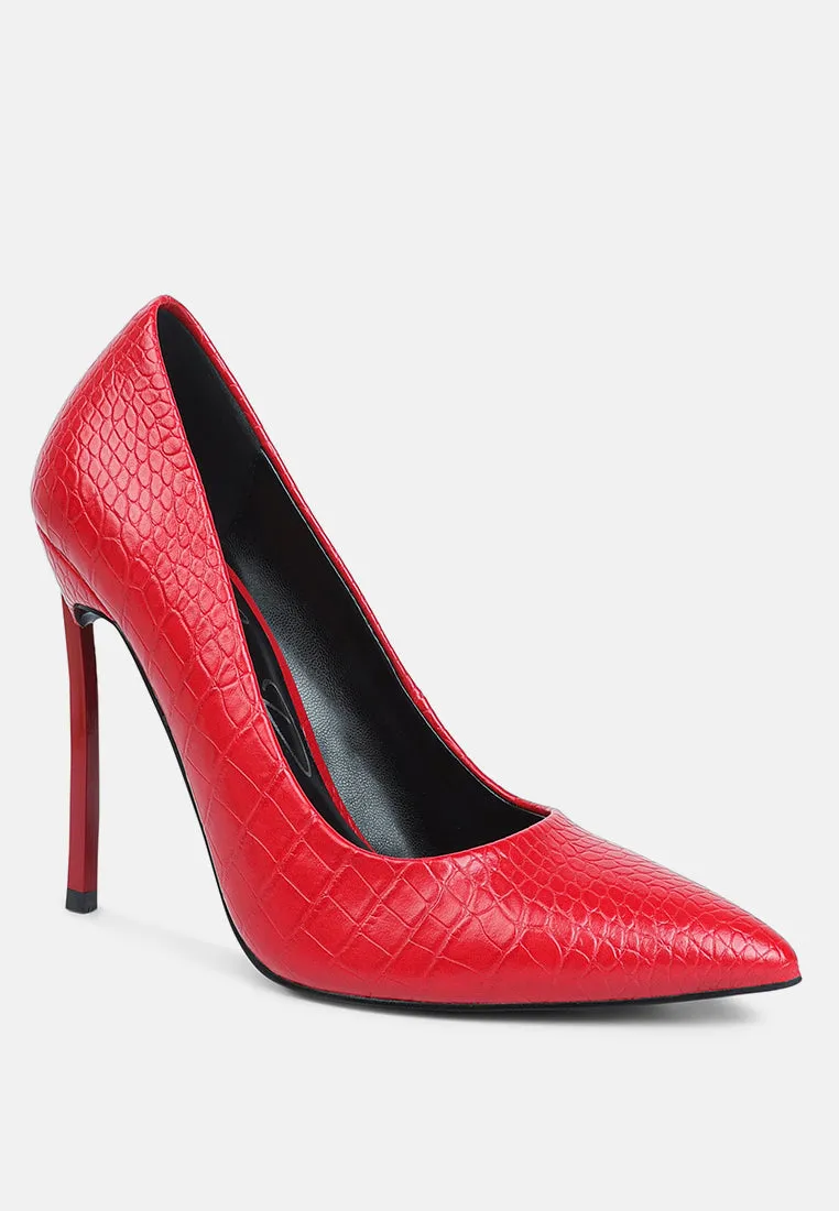 Urchin Croc High Stiletto Heel Pumps By Ruw