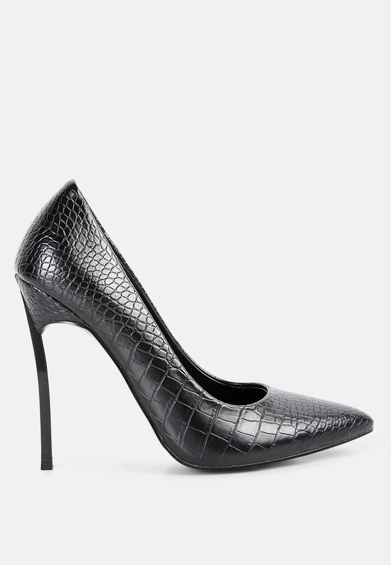 Urchin Croc High Stiletto Heel Pumps By Ruw