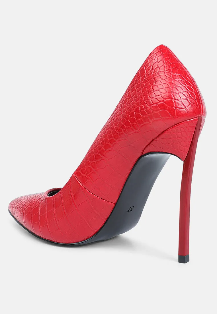 Urchin Croc High Stiletto Heel Pumps By Ruw