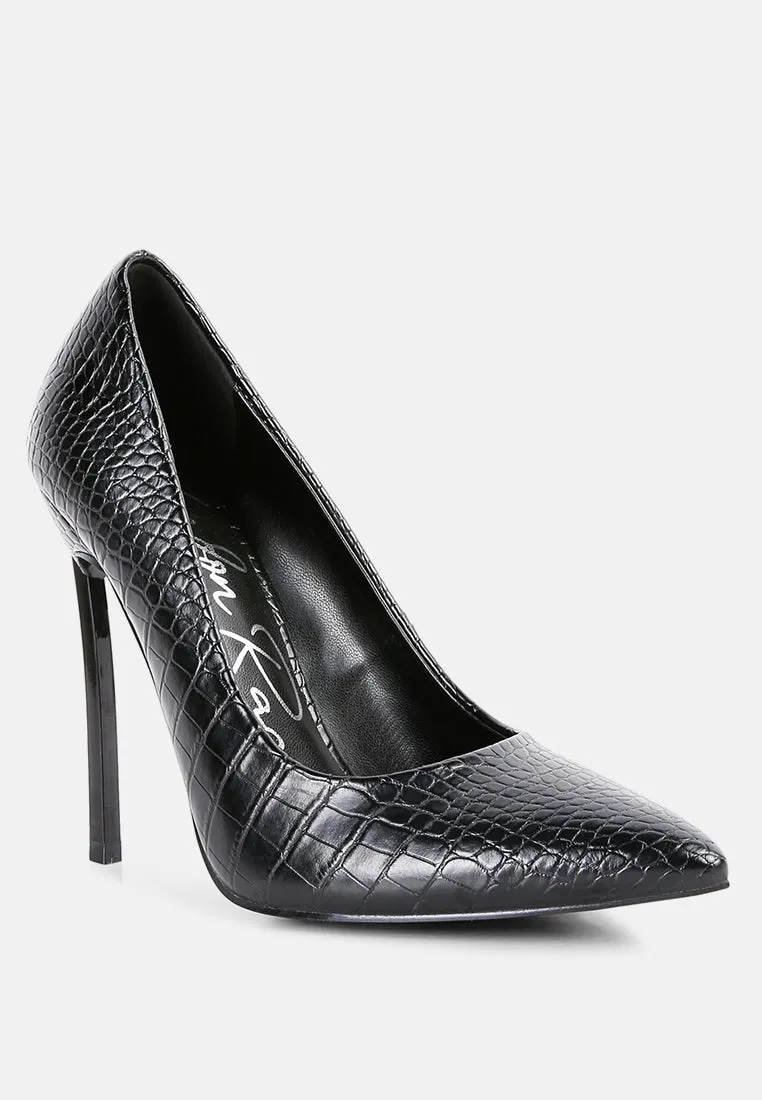 Urchin Croc High Stiletto Heel Pumps By Ruw