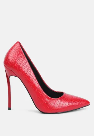 Urchin Croc High Stiletto Heel Pumps By Ruw