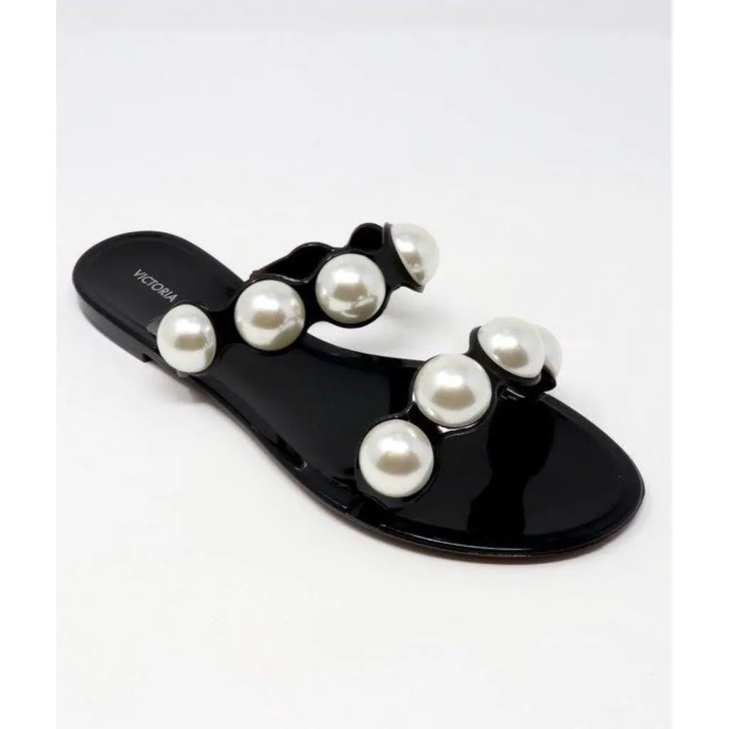 Victoria Adames Pearl Jelly Sandal Black