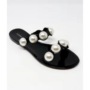 Victoria Adames Pearl Jelly Sandal Black
