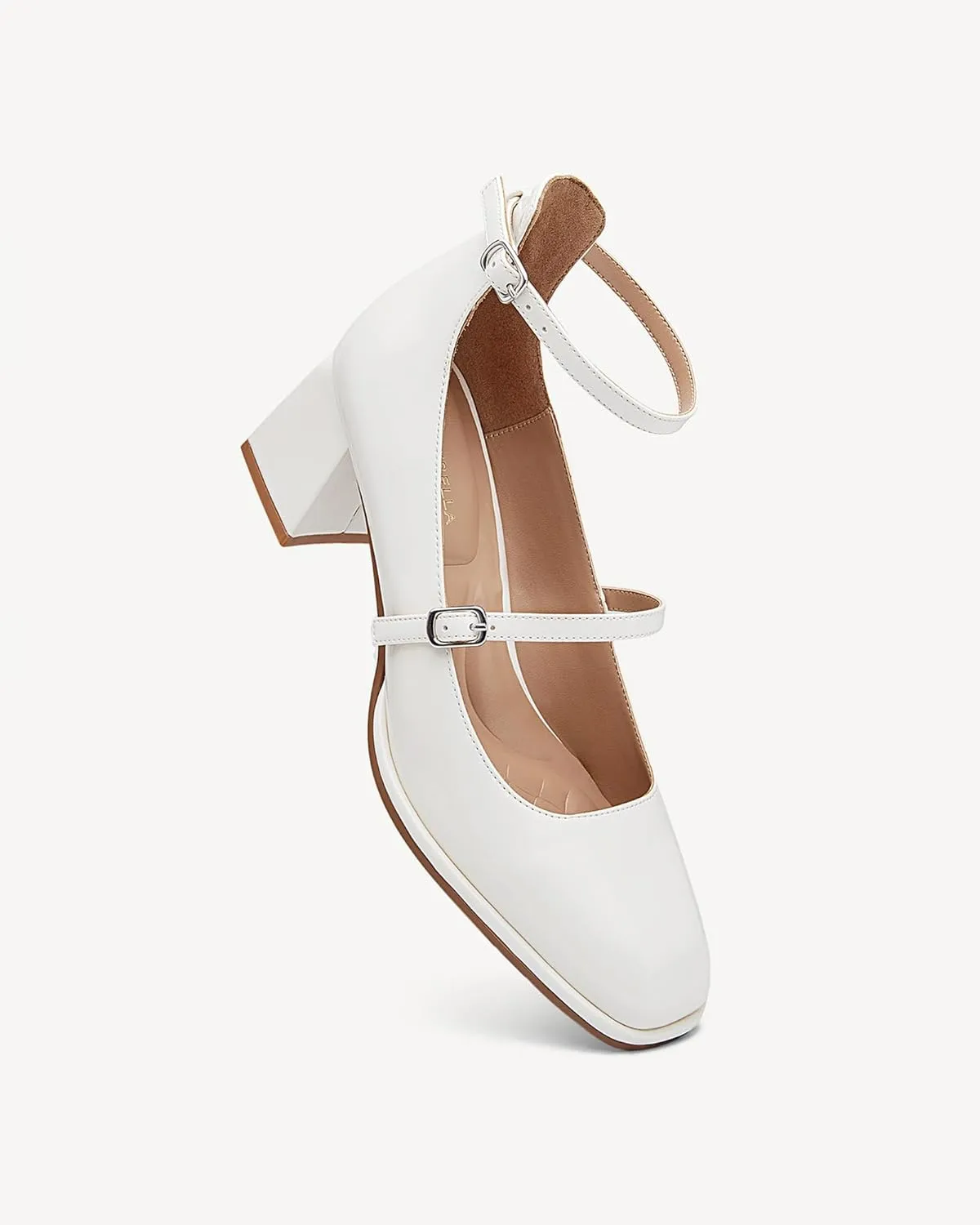 Vintage Patent Mary Jane Pumps, Women's Chunky Heel