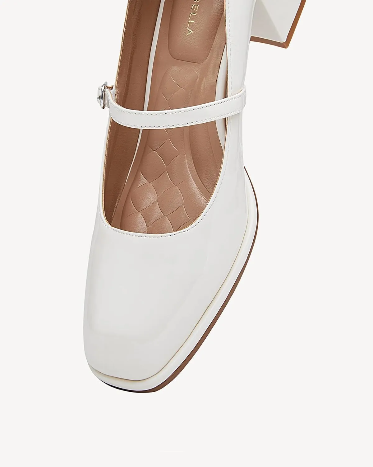Vintage Patent Mary Jane Pumps, Women's Chunky Heel