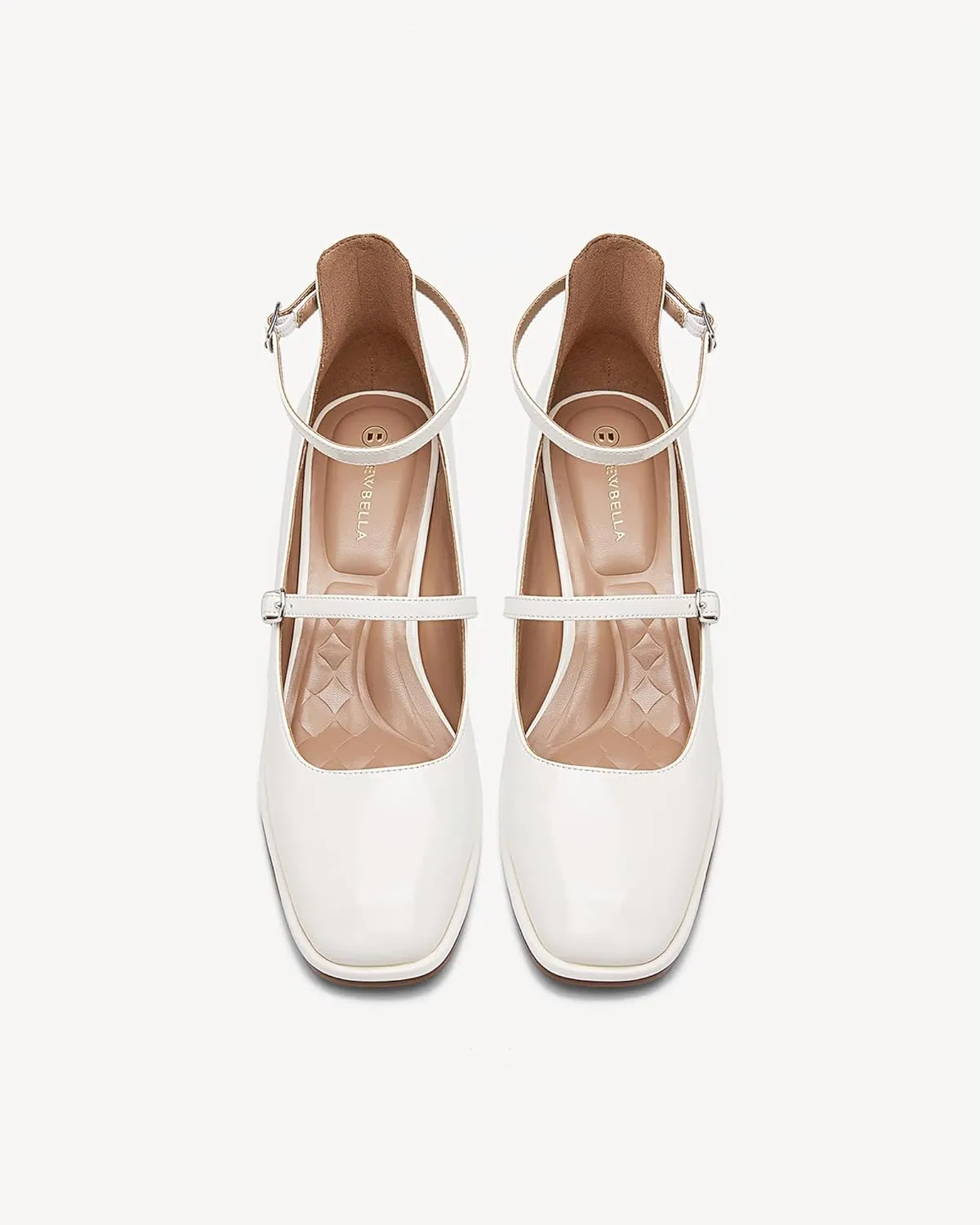 Vintage Patent Mary Jane Pumps, Women's Chunky Heel