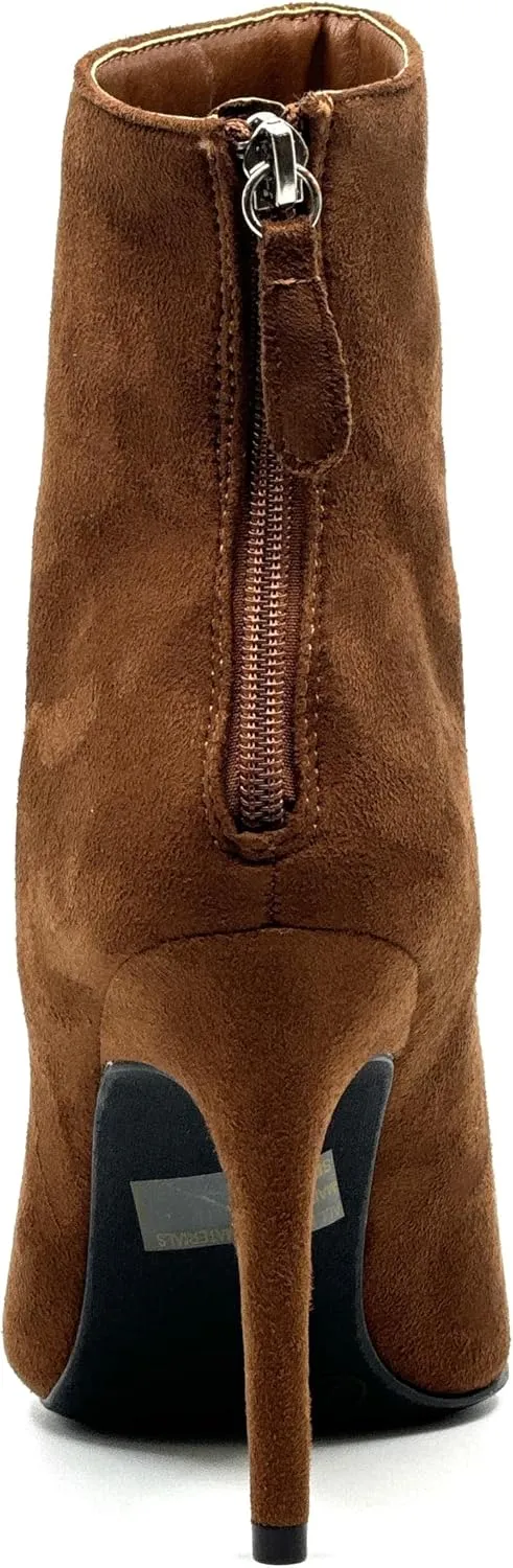 Wild Diva Womens Pointy Toe Stiletto High Heel Zipper Ankle Boots Booties