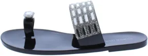Wild Diva Women's Rhinestone Flip Flop jelly Sandal