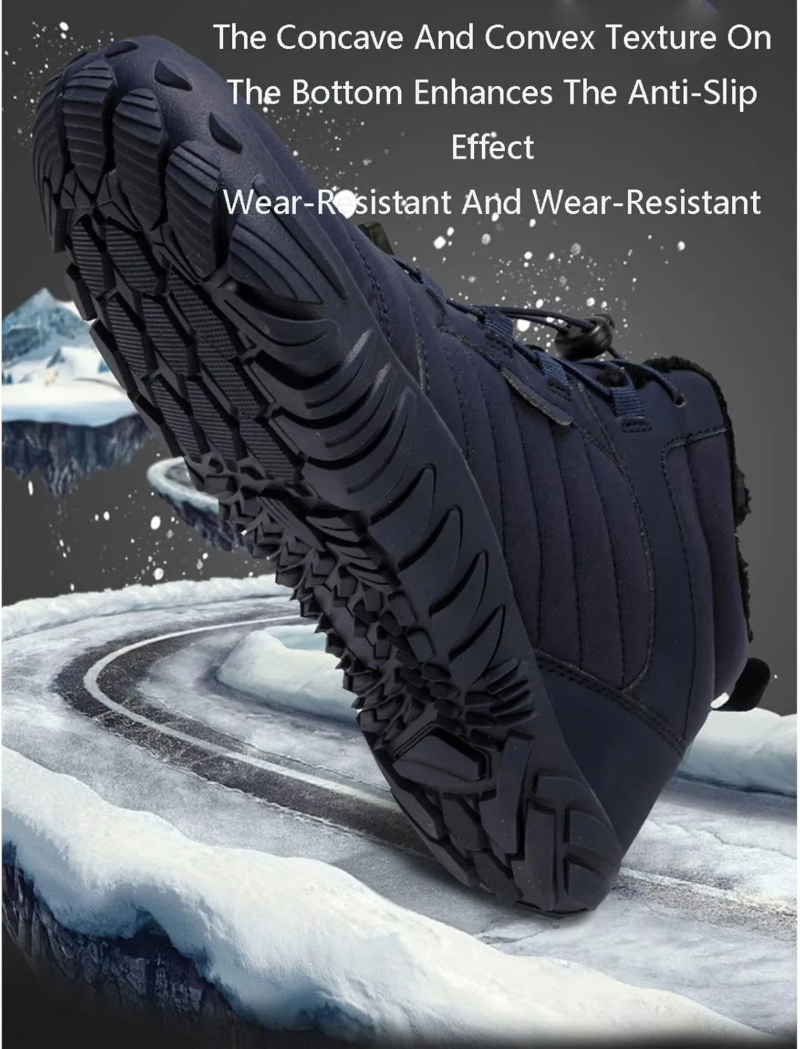 Winter Hike Barefoot Footwear Shoes Womens Mens Wide Toe Box Non-Slip Trail Running High Warm and Non-Slip Boots