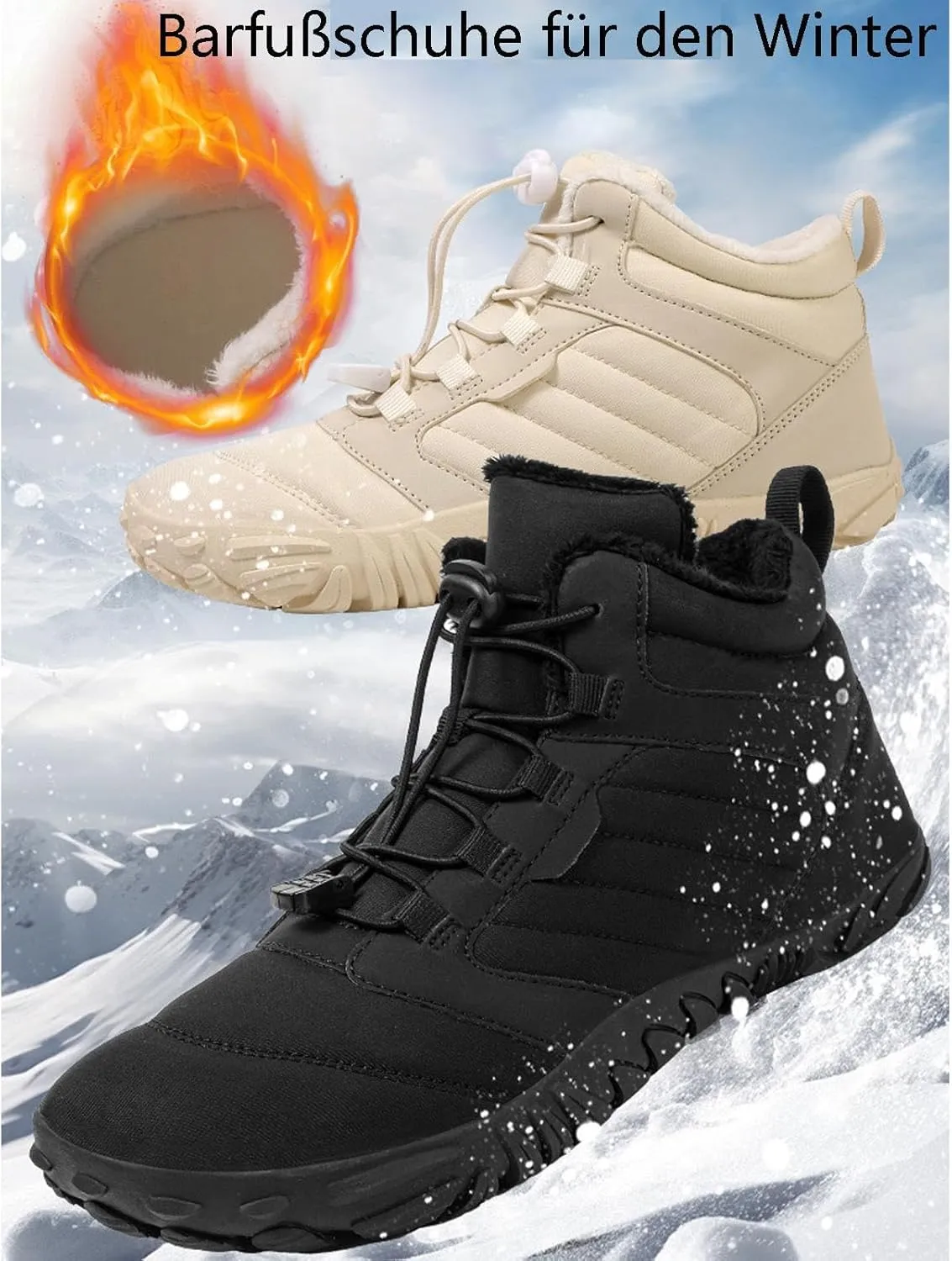 Winter Hike Barefoot Footwear Shoes Womens Mens Wide Toe Box Non-Slip Trail Running High Warm and Non-Slip Boots