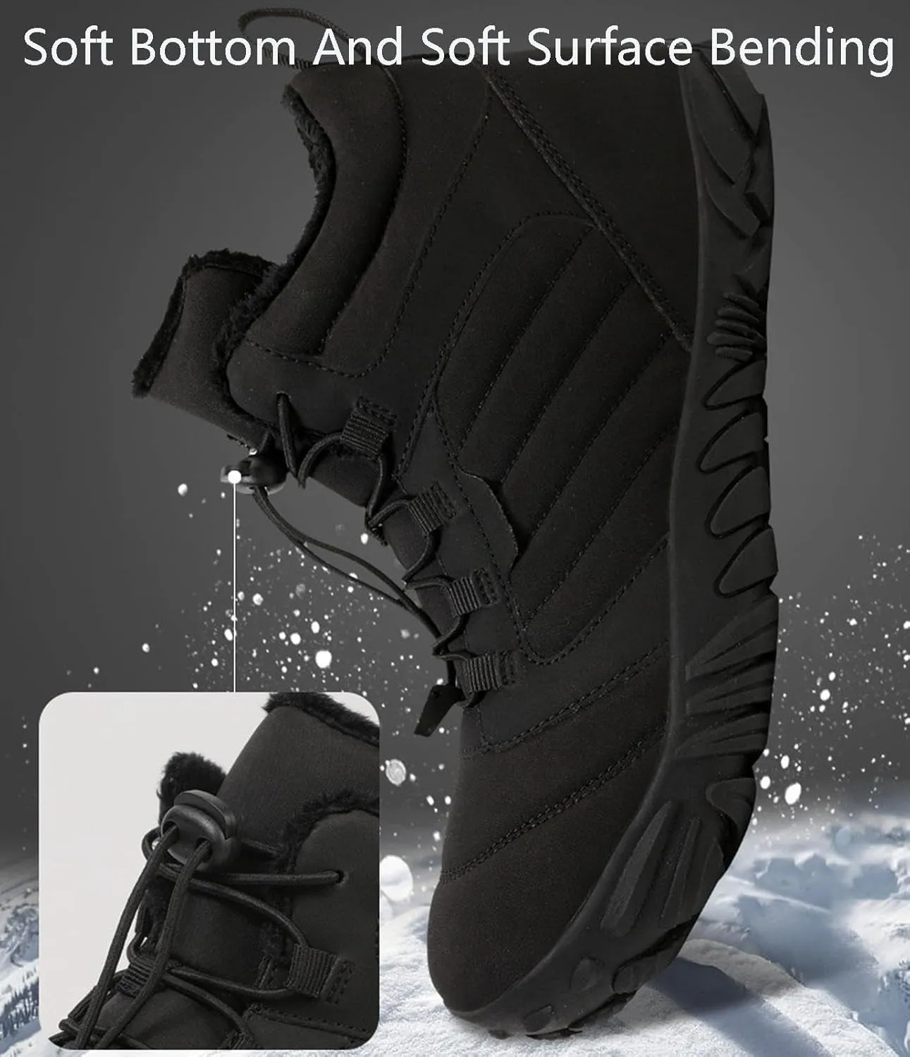 Winter Hike Barefoot Footwear Shoes Womens Mens Wide Toe Box Non-Slip Trail Running High Warm and Non-Slip Boots