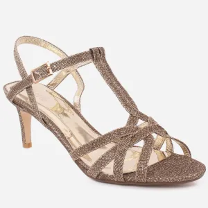 Women "CELESTIA" Cross Over Peep Toe Strap T-Style Stiletto Sandals