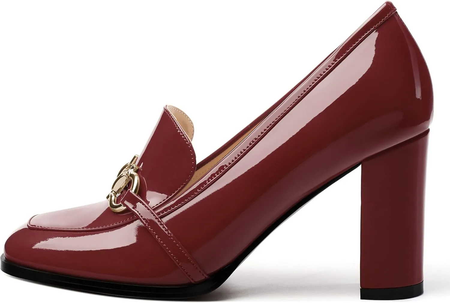 Women's Chunky Heel Square Toe Pumps, Heel High Loafers for Women, Office Commuter Party Prom Single Shoes