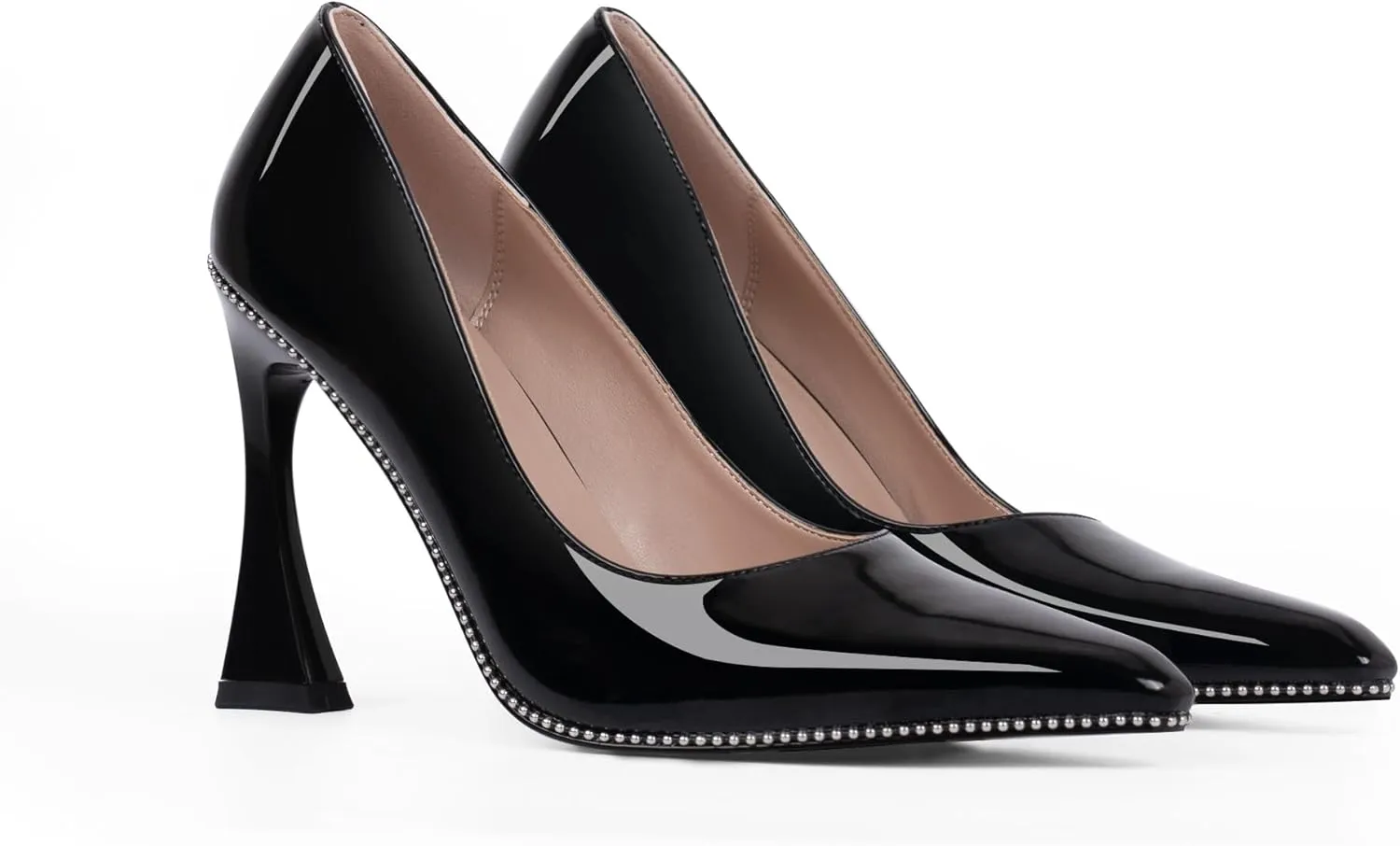 Women's Closed Pointed Toe Stilettos High Heels Pumps Patent Leather Dress Shoes