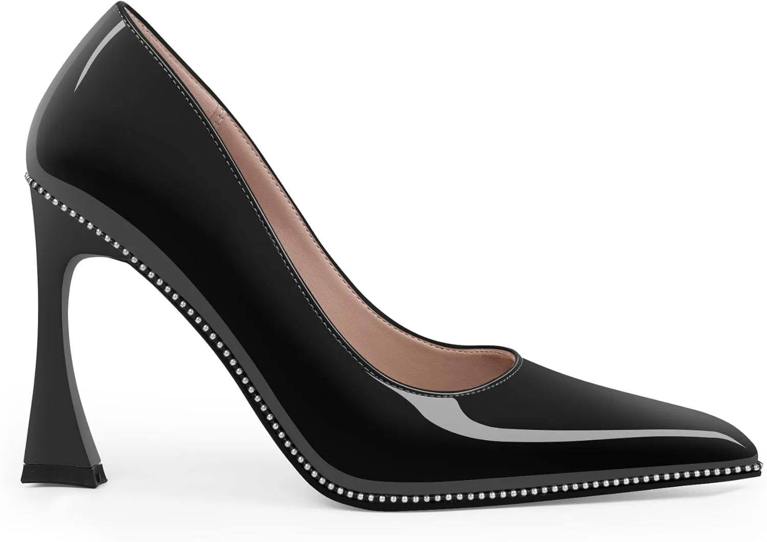 Women's Closed Pointed Toe Stilettos High Heels Pumps Patent Leather Dress Shoes