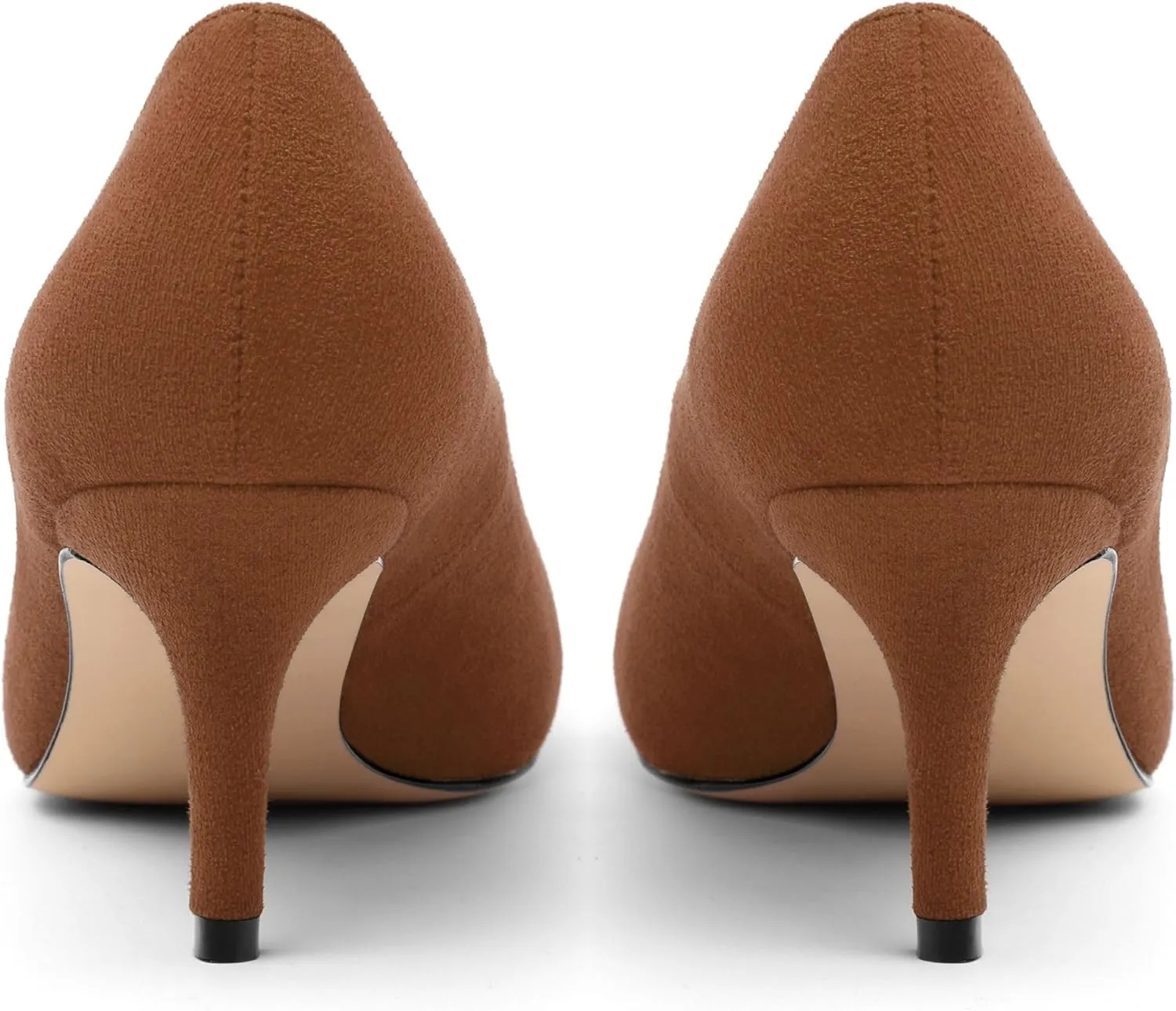 Womens Elegant Pumps, Pointed Toe Heels for Women, Kitten Heel Wedding Shoes, Slip on, Square Buckle, Solid Color, Sexy Stilettos for Ladies 2.5in