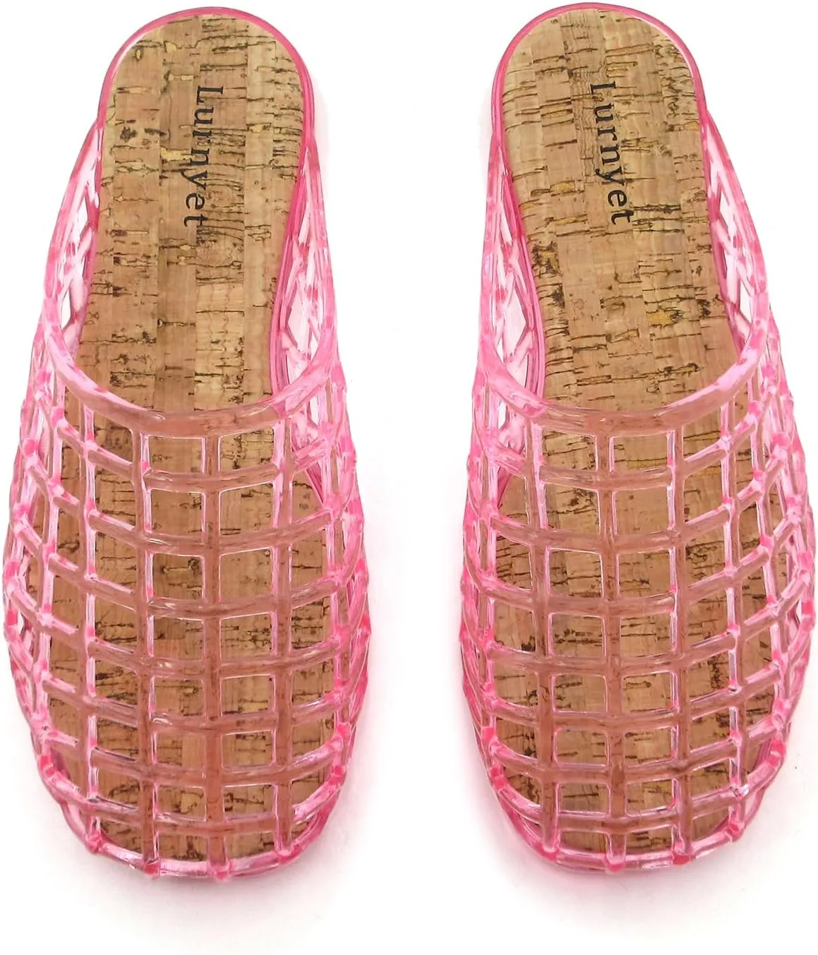 Women's Glitter Jelly Comfort Cushion Slide Flat Sandals with Cork Footbed: Stylish Design, Non-Slip Rubber Sole, Latex Insole for Comfort, Perfect for Parties, Gatherings, Casual Wear, Vacations, and Beach Days