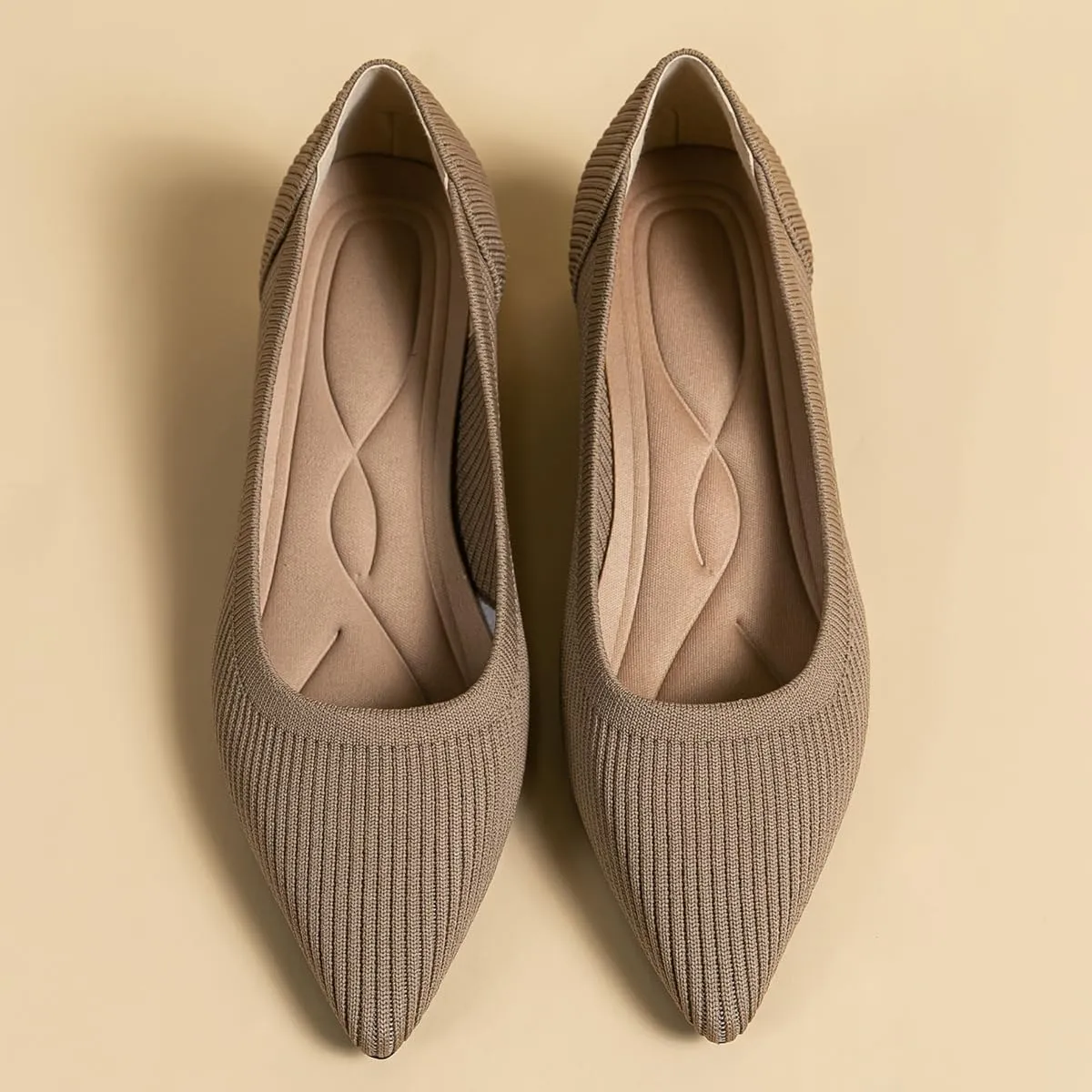 Women's Knit Pumps Block Heel Slip On Sweater Pointed Toe Low Heel Knitted Pumps
