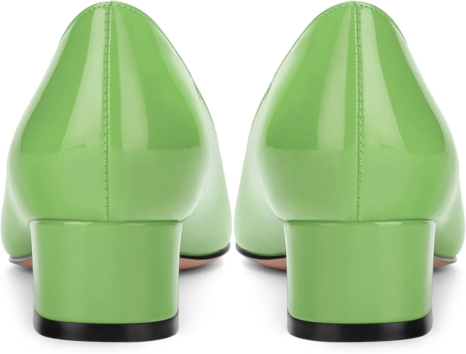 Womens Low Chunky Block Heels, Square Toe Patent Closed Toe Pumps Dress Party Wedding Shoes 1.5 Inch