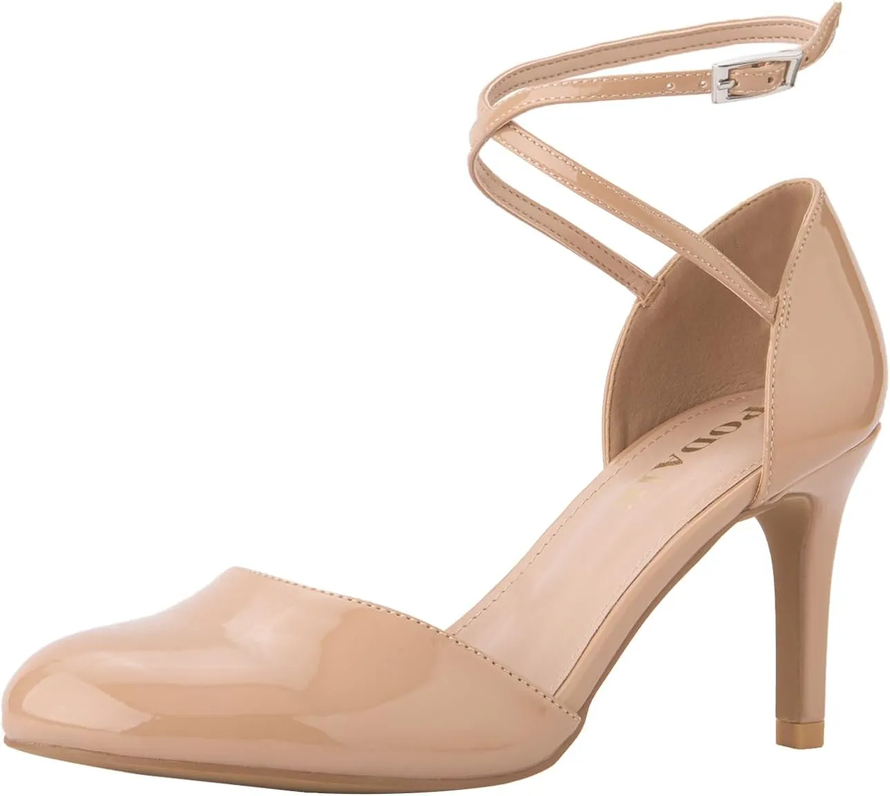 Women's Pumps Round Toe Ankle Strap Stiletto Heels Wedding Party Dressy Shoes