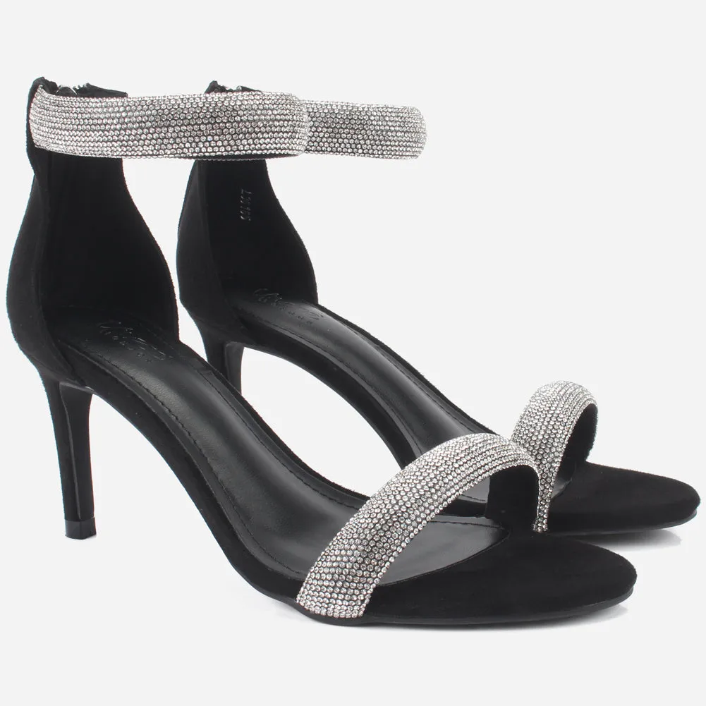 Women's "JIA" Rhinestones Stiletto Evening Sandals