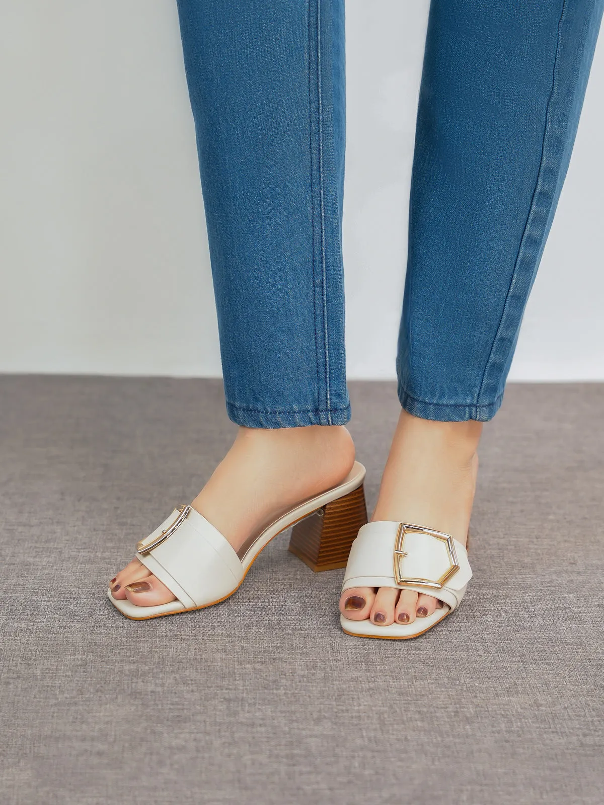 Womens "PATRA" Slip On Heel Sandals