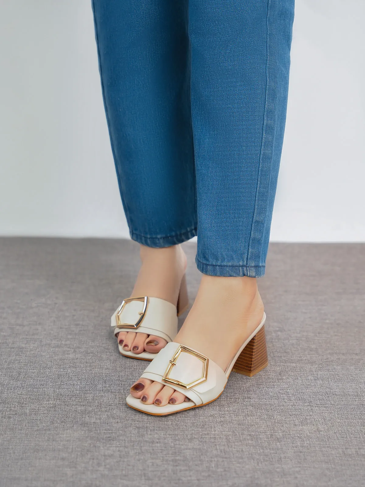 Womens "PATRA" Slip On Heel Sandals
