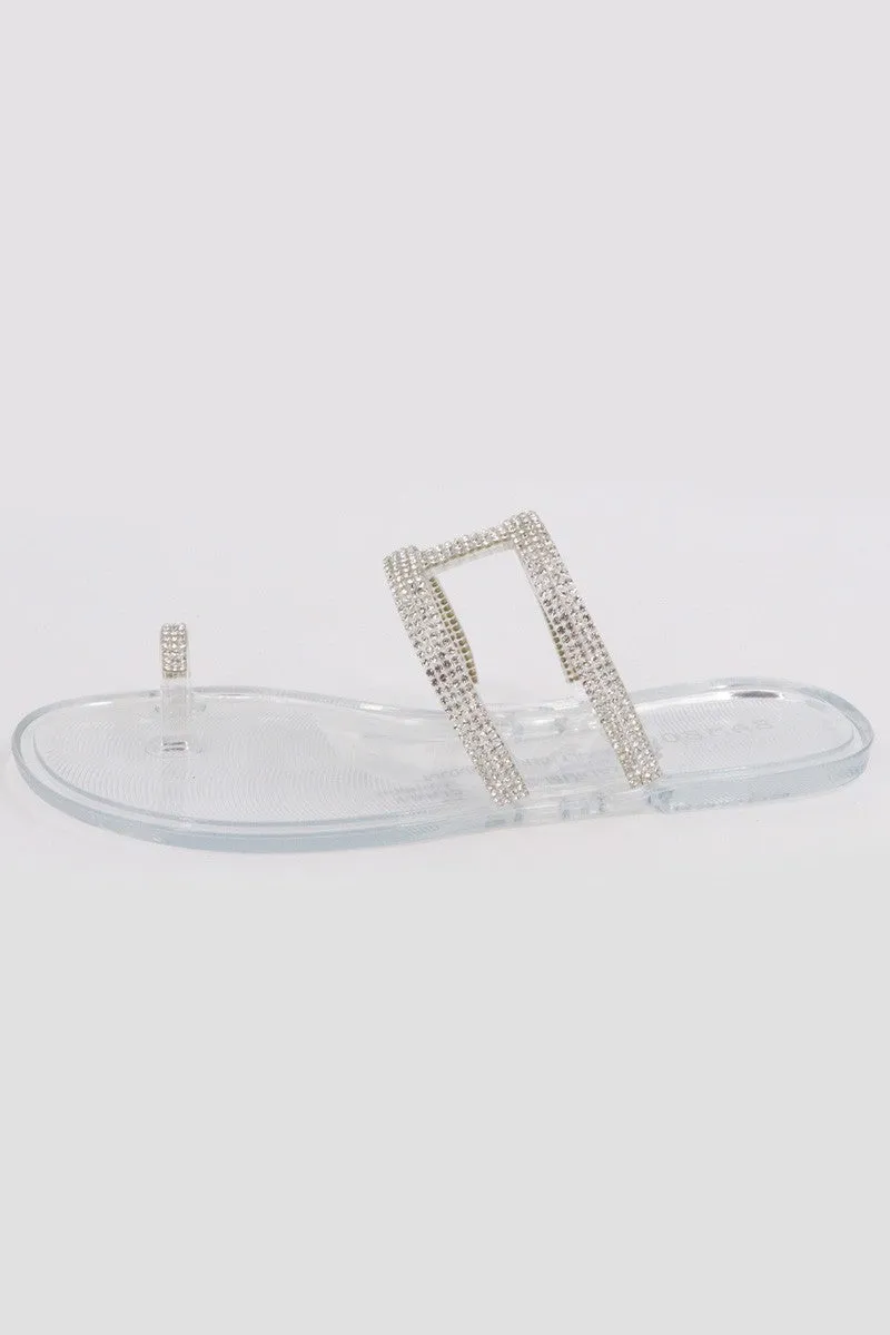Women's Rhinestone Jelly Sandal - RADIUM04