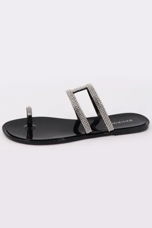 Women's Rhinestone Jelly Sandal - RADIUM04