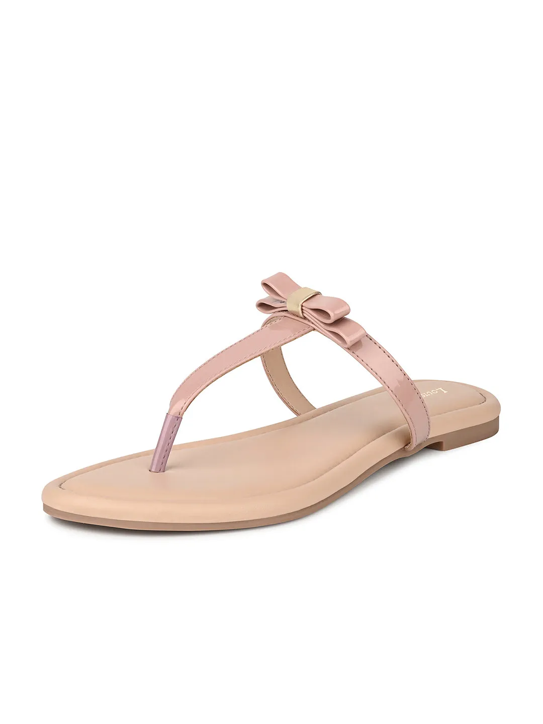 Women's Slip-On Peach Pink T-Strap Lightweight Sandals