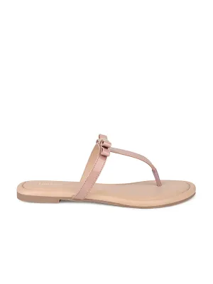 Women's Slip-On Peach Pink T-Strap Lightweight Sandals