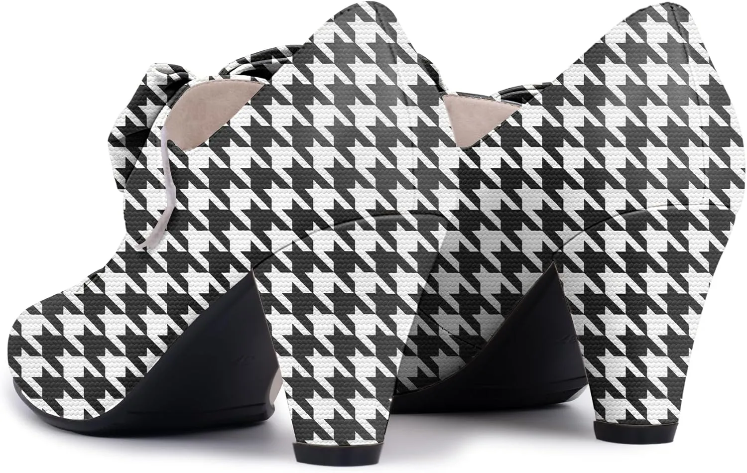 Women's Vintage Bow Round Toe Block High Heel Ankle Strap Cute Mary Janes Pumps