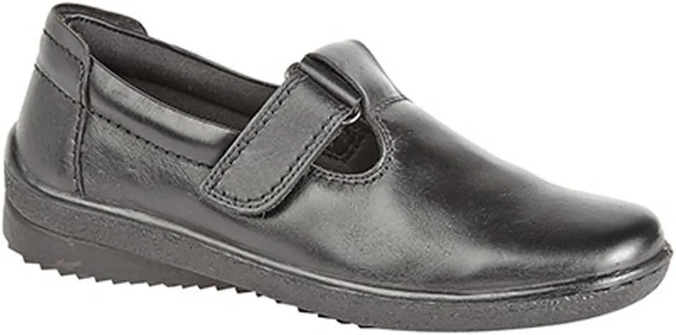 Womens/Ladies Softie Leather T-Bar Leisure Shoes