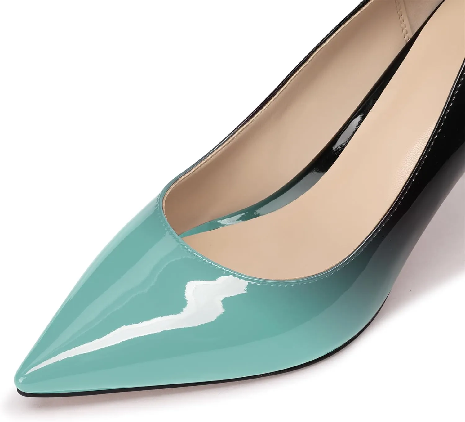 XINIUNIU High Heels for Women Pumps Gradient Patent Leather 3.25 inches 8CM Formal Sexy Fashion Stiletto Dress Wedding Shoes Pointed Toe