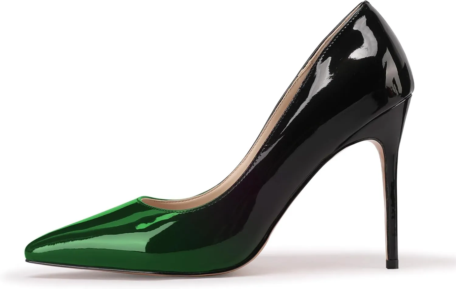 XINIUNIU High Heels for Women Pumps Gradient Patent Leather 4 inches 10CM Formal Shoes Sexy Fashion Stiletto Dress Shoes Wedding Shoes Pointed Toe