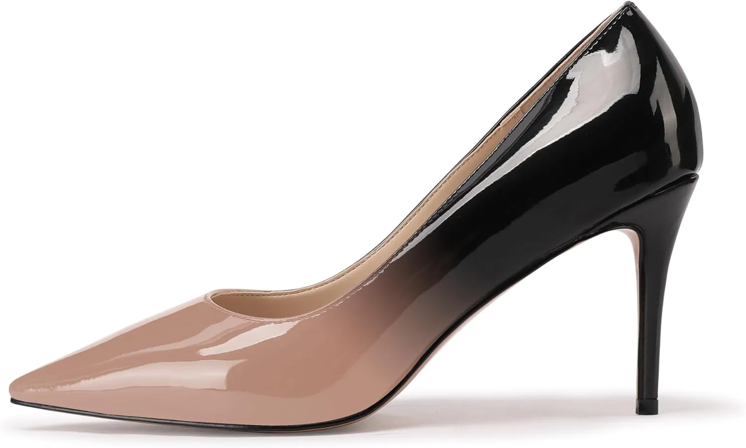 XINIUNIU Women's Red Classic Solid Gradient Patent Leather 3.25 inches 8CM Formal Sexy Fashion Stiletto Dress Shoes Wedding Shoes Pointed Toe Pumps