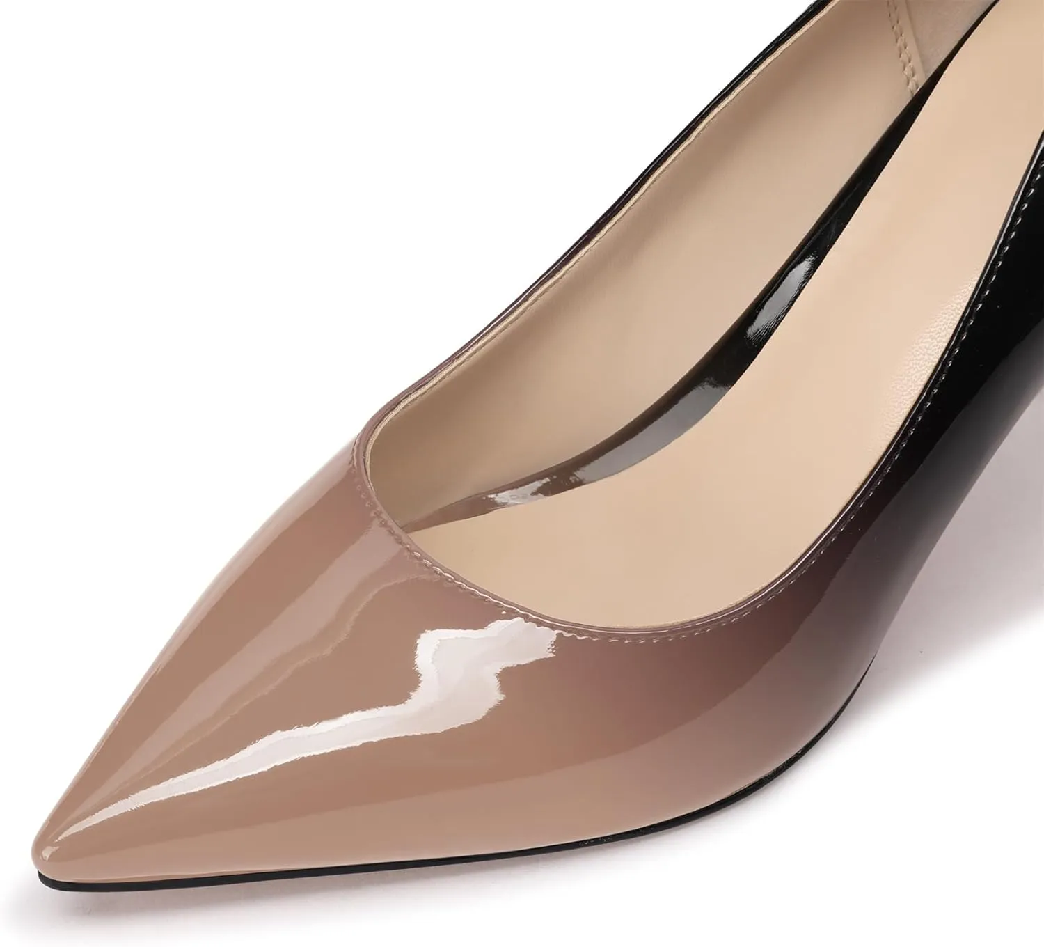 XINIUNIU Women's Red Classic Solid Gradient Patent Leather 3.25 inches 8CM Formal Sexy Fashion Stiletto Dress Shoes Wedding Shoes Pointed Toe Pumps