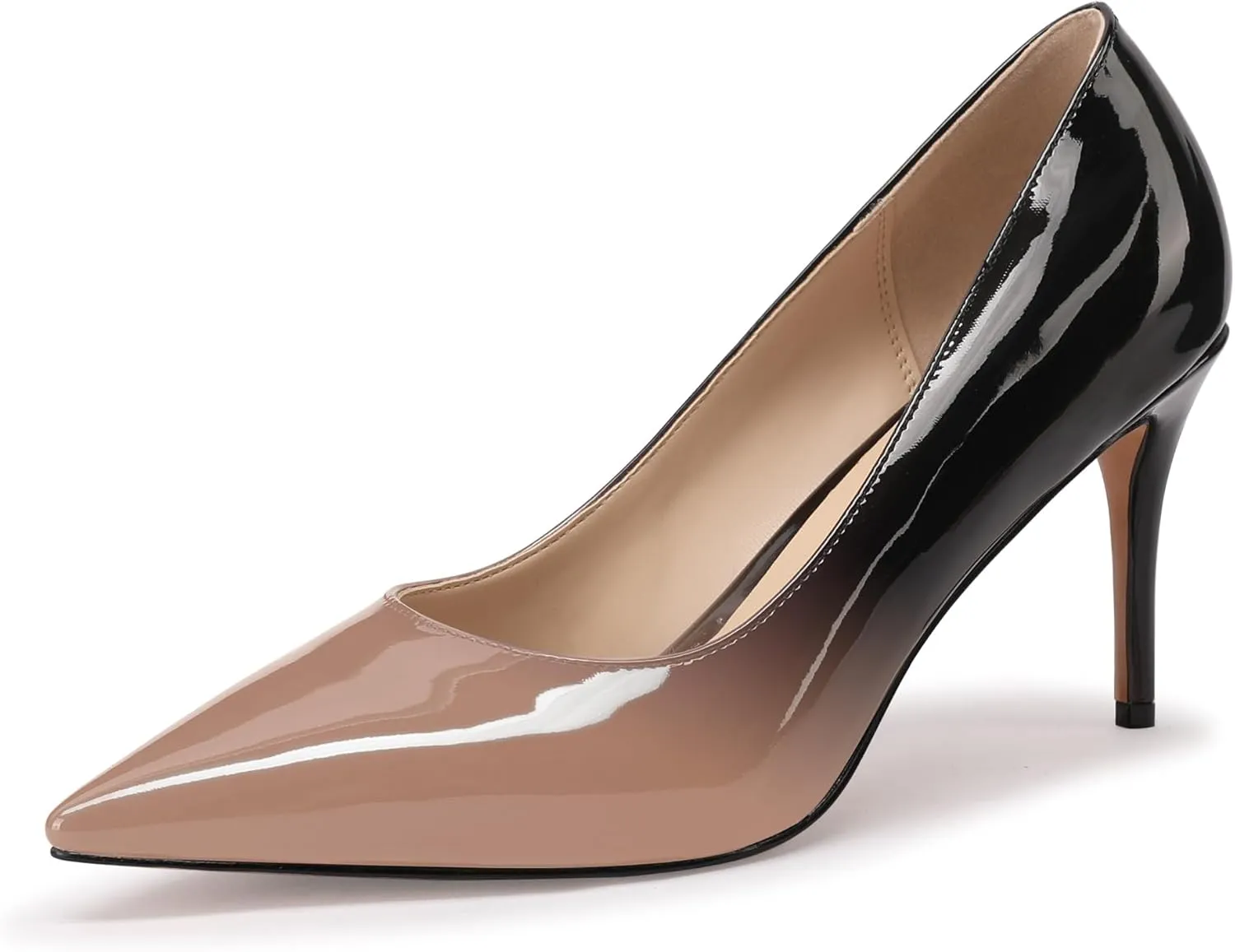 XINIUNIU Women's Red Classic Solid Gradient Patent Leather 3.25 inches 8CM Formal Sexy Fashion Stiletto Dress Shoes Wedding Shoes Pointed Toe Pumps