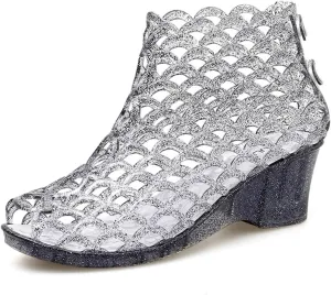 xsby Summer Style Summer Shoes Women Wedges Sandals High Heels Women Summer Shoes Glass Slipper Jelly Shoe