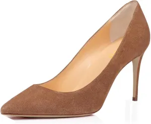 XYD Women Formal Closed Pointy Toe Pumps Slip On High Heel Stiletto for Office Lady Daily Wearing Dress Shoes
