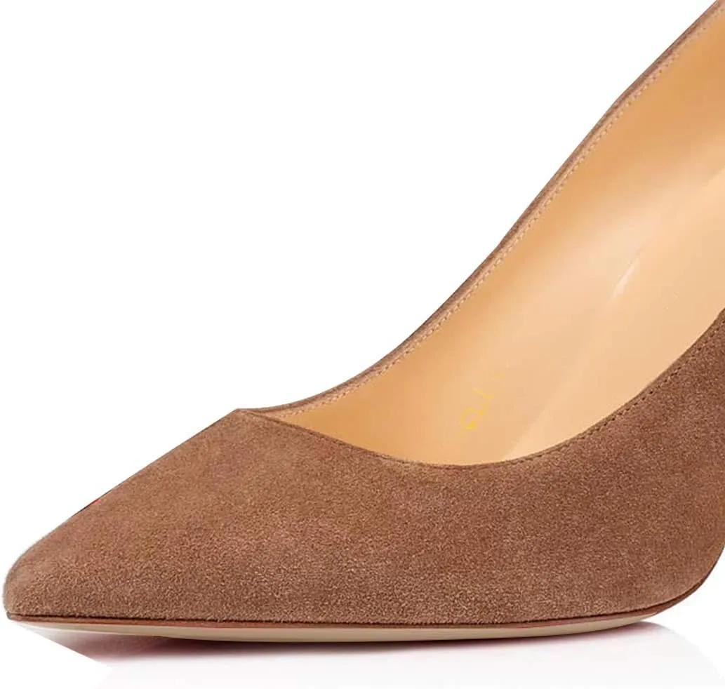 XYD Women Formal Closed Pointy Toe Pumps Slip On High Heel Stiletto for Office Lady Daily Wearing Dress Shoes