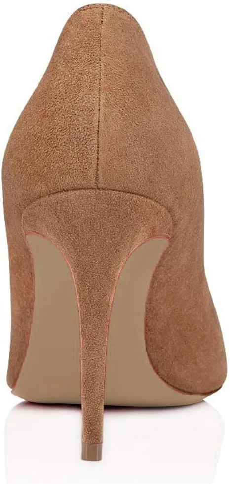 XYD Women Formal Closed Pointy Toe Pumps Slip On High Heel Stiletto for Office Lady Daily Wearing Dress Shoes