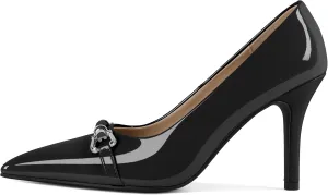 YODEKS Women Stiletto Heel Pumps Slip On 3.5 Inch Closed Pointed Toe Buckle Shoes Dress Parent Size 6-13