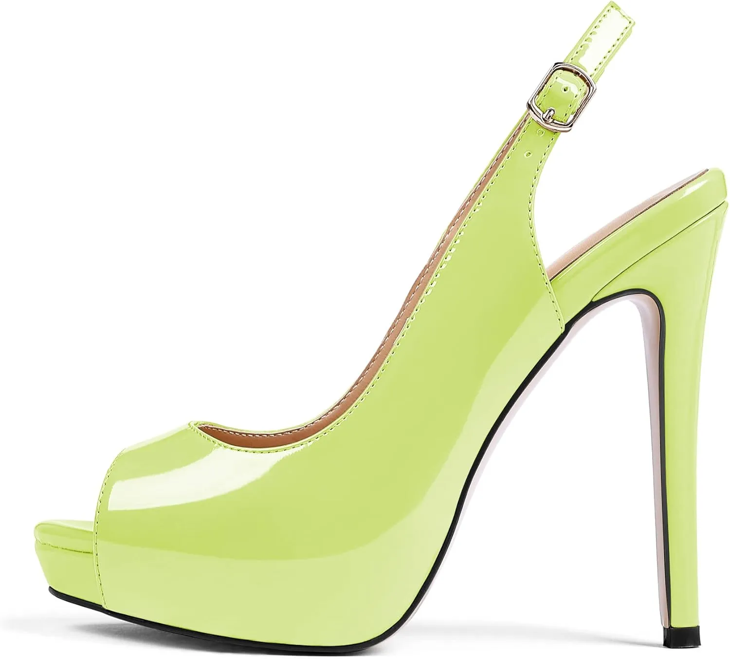 YODEKS Women's Peep Toe High Heel Slingback Pumps Platform Party Dress Shoes