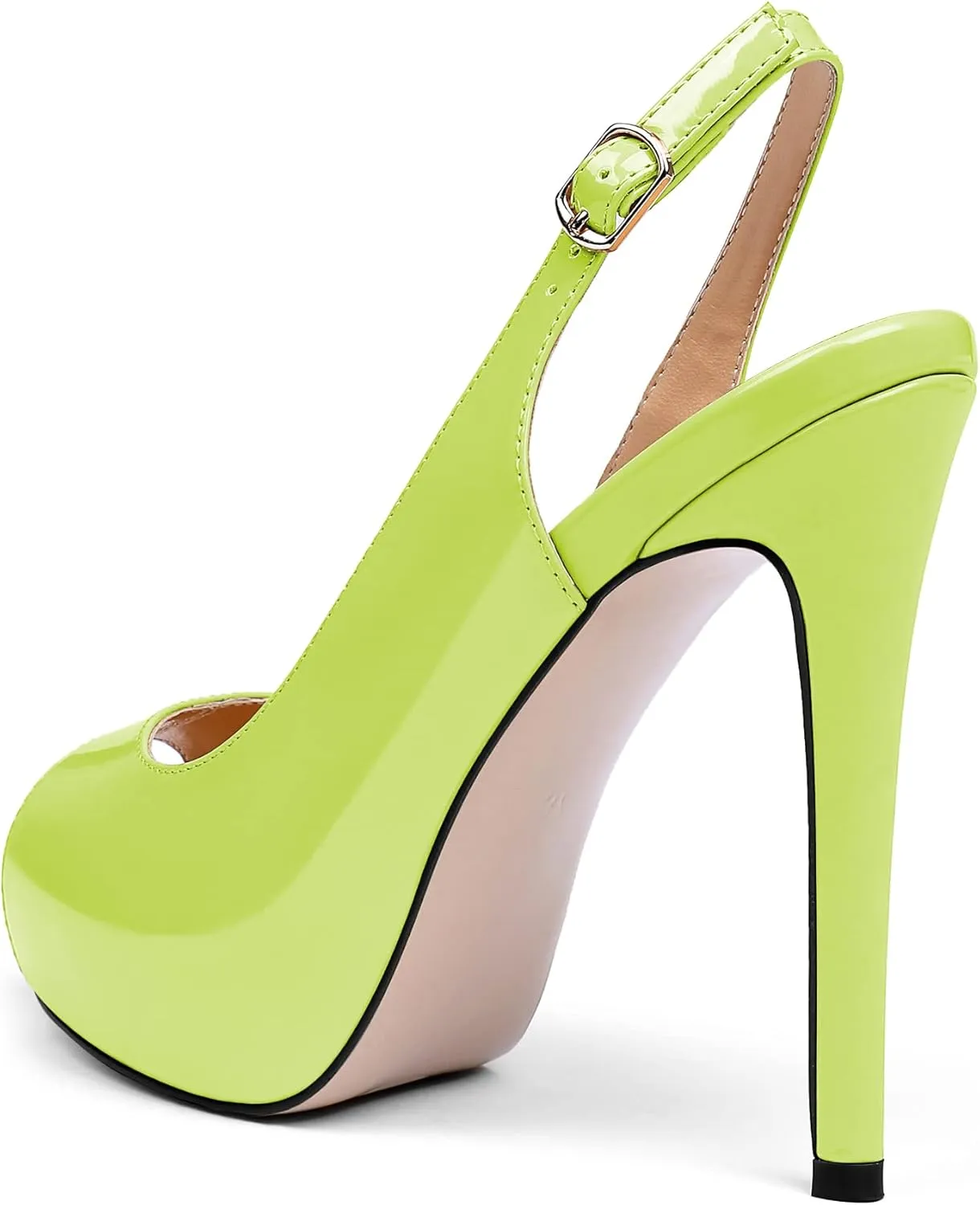 YODEKS Women's Peep Toe High Heel Slingback Pumps Platform Party Dress Shoes