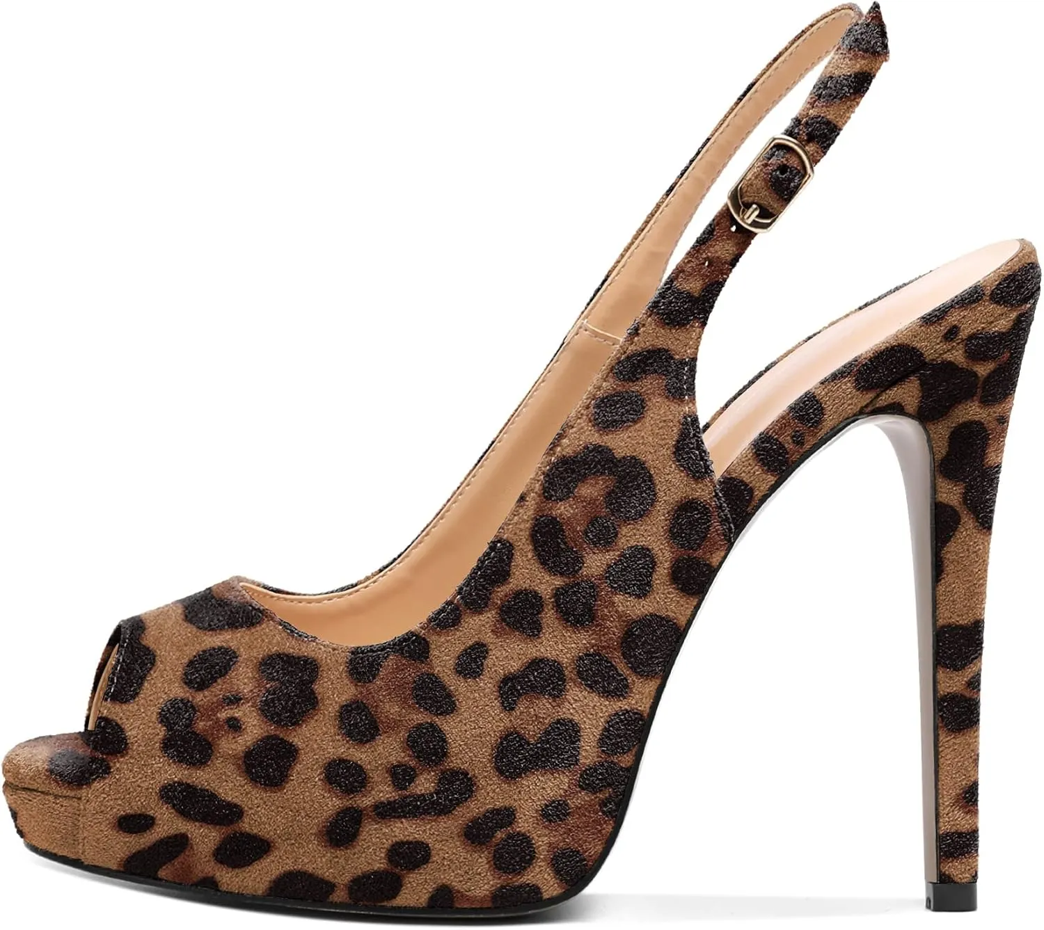 YODEKS Women's Peep Toe High Heel Slingback Pumps Platform Stiletto Heel Party Dress Shoes